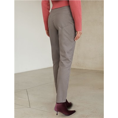 Брюки слим из эластичного хлопка с покрытием под кожу