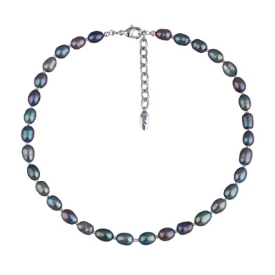 Колье (жемчуг бензиновый 6мм; покрытие родий) 44-49см, Есть комплект