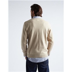 Knitted Jumper, Men, Beige