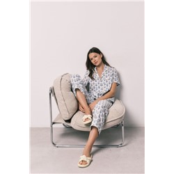 Pijama camisero Capri algodón estampado