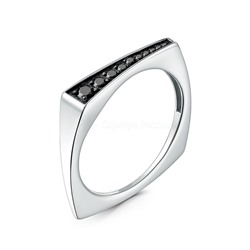 Серьги из серебра с фианитами родированные 3155028352