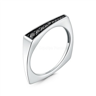 Серьги из серебра с фианитами родированные 3155028352