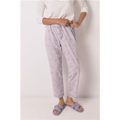 Pantalón largo carrot 100% algodón lila