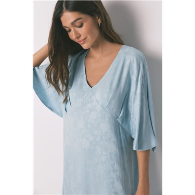 Camisón largo escote frunce