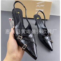 Черные туфли на высоком каблуке с острым носком ZAR*A