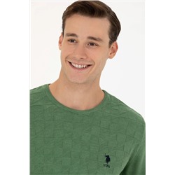 Erkek Yeşil Basic Kazak