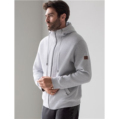 Худи на молнии из премиального футера трехнитки с начесом