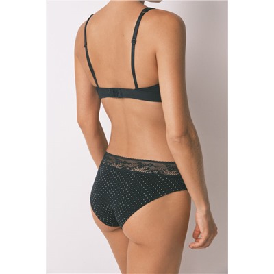 Braga ancha algodón estampada negro