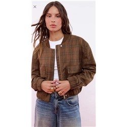 Модная повседневная клетчатая куртка с воротником-стойкой