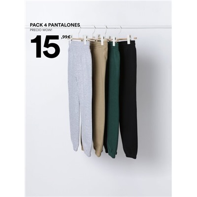 4-PACK OF BASIC PLUSH TROUSERS
