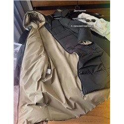 Очень теплая свободная двусторонняя куртка средней длины