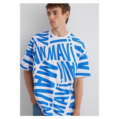 Mavi Logo Baskılı Tişört Oversize / Geniş Kesim 0610629-81347