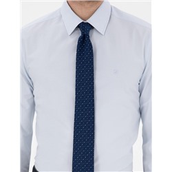 Açık Mavi Slim Fit Uzun Kollu Basic Gömlek
