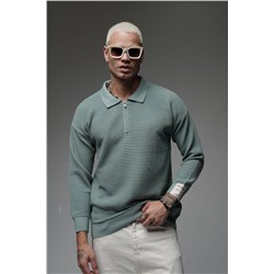 Свитер с замком бирюза