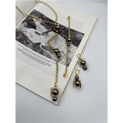 Браслет «Мисс Ди» с шоколадным жемчугом