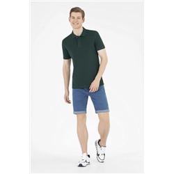 Erkek Koyu Yeşil Basic Polo Yaka Tişört