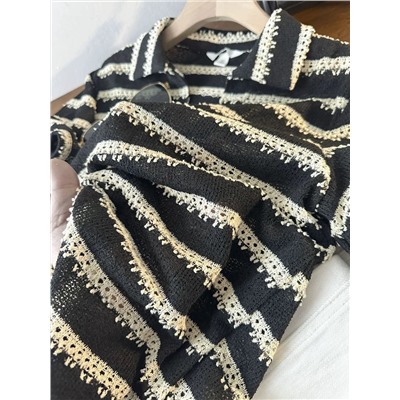 Женский ажурный вязаный топ поло   Н*М