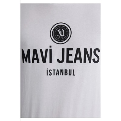 Mavi Jeans Baskılı Beyaz Tişört Slim Fit / Dar Kesim 066195-620