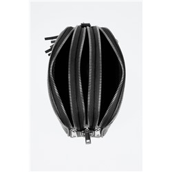 Bandolera de piel Negro y plateado - Firenze Artegiani