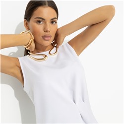 Блуза с декоративными защипами, Счастье с тобой (белая)