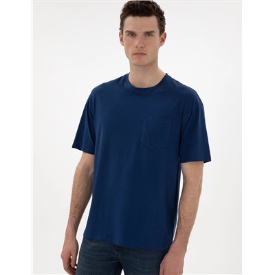 Açık Lacivert Comfort Fit Basic Tişört