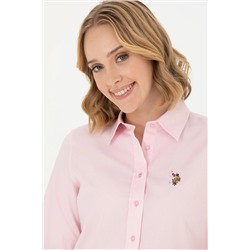 Kadın Pembe Uzun Kollu Basic Gömlek