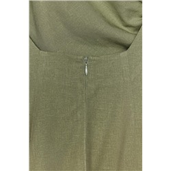 ASYMMETRIC MIDI DRESS WITH LINEN