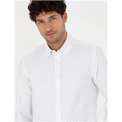 Haki Slim Fit Uzun Kollu Gömlek