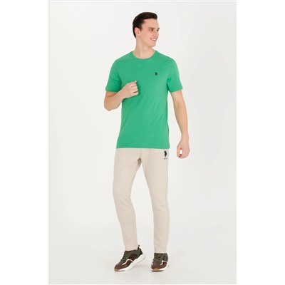 Erkek Yeşil Basic Bisiklet Yaka Tişört