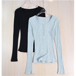 Тонкий полосатый хлопковый свитер