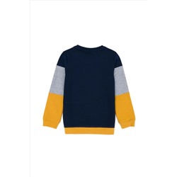 Çocuk Hardal Bisiklet Yaka Sweatshirt