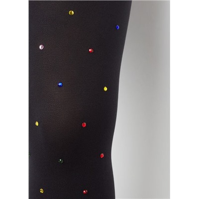 Strumpfhose mit mehrfarbigem Strass für Mädchen