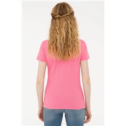 Kadın Pembe Basic Polo Yaka Tişört