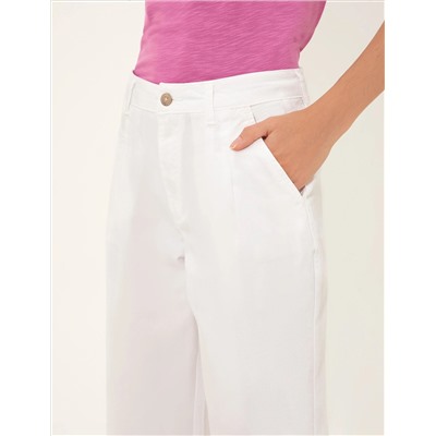 Beyaz  Flare Cropped Pantolon