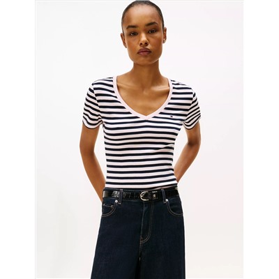 V-Neck Stripe Favorite T-Shirt (5)