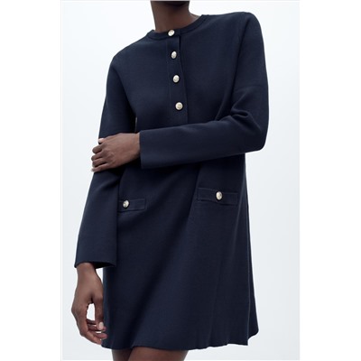 PLAIN KNIT MINI DRESS