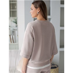 Свитшот свободный из петельчатого футера двухнитки с эластаном