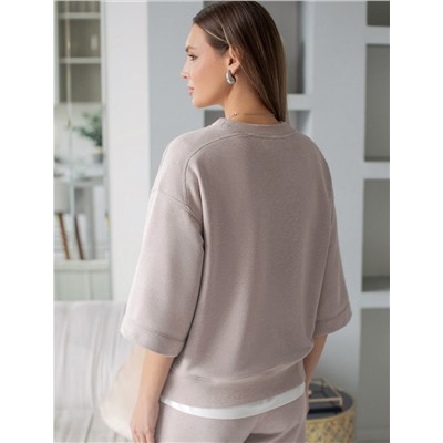 Свитшот свободный из петельчатого футера двухнитки с эластаном