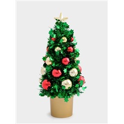 Ель искусственная, 21 см, с шарами, в горшке, мишура/пластик, зеленая, New year