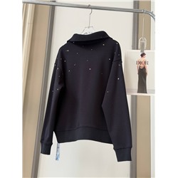 Женская толстовка с воротником поло и вышитым принтом