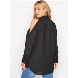 Cексуальная рубашка средней длины с открытыми плечами