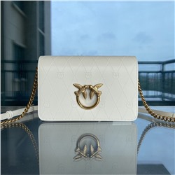 PINKO классическая двойная сумка через плечо с тиснением птицы и ромбов на цепочке, размер: 25*17*