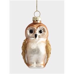 Игрушка елочная, 5х8 см, стекло, Сова, New year