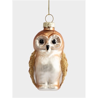 Игрушка елочная, 5х8 см, стекло, Сова, New year