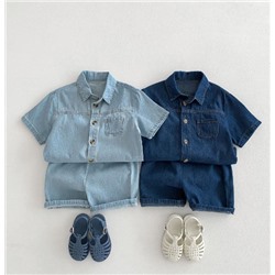 Летний джинсовый костюм для мальчиков