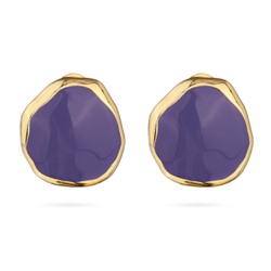 Серьги Палитра (эмаль фиолетовая; покрытие золото), Есть комплект