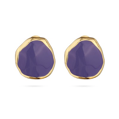 Серьги Палитра (эмаль фиолетовая; покрытие золото), Есть комплект