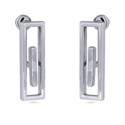 Серьги Геометрия (покрытие родий), Есть комплект