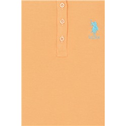 Kız Çocuk Turuncu Basic Polo Yaka Tişört