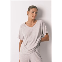 Pijama largo canalé perchado gris